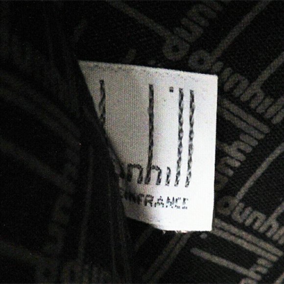 DUNHILL Boston Bag Herringbone Gray Gray PVC x Leather Authentic - Picture 10 of 11